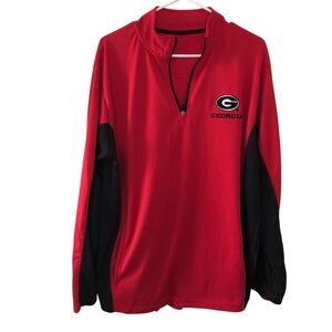 Georgia Bulldogs Red & Black Quarter-Zip Pullover Mens Large Collegiate Fan Gear